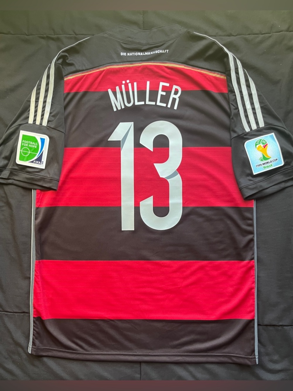 Muller #13 Germany 2014 Retro Away Black Soccer Jersey Müller World Cup